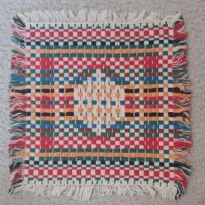 Colorful Woven Versitile Squares With Fringe, Set Of Twelve